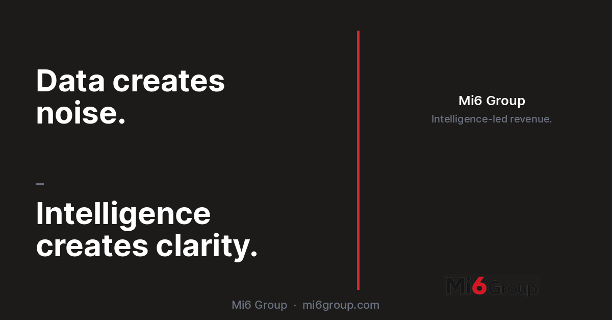 Data creates noise. Intelligence creates clarity.