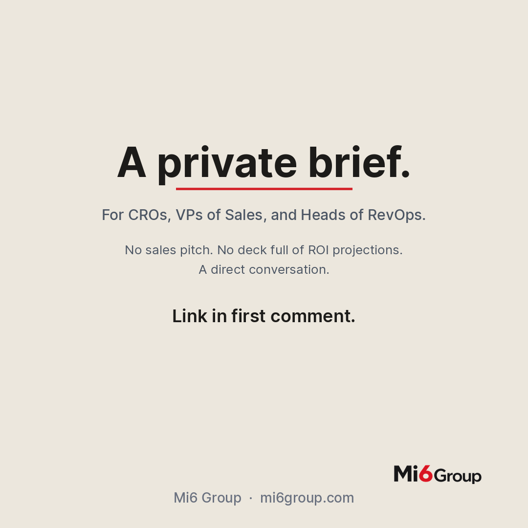 A private brief — for revenue leaders.